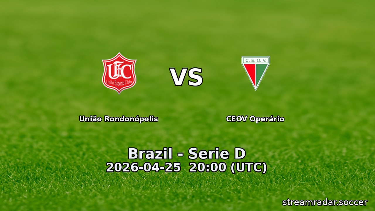 União Rondonópolis vs CEOV Operário