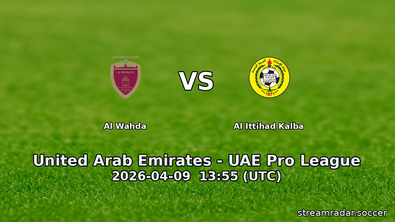 Al Wahda vs Al Ittihad Kalba