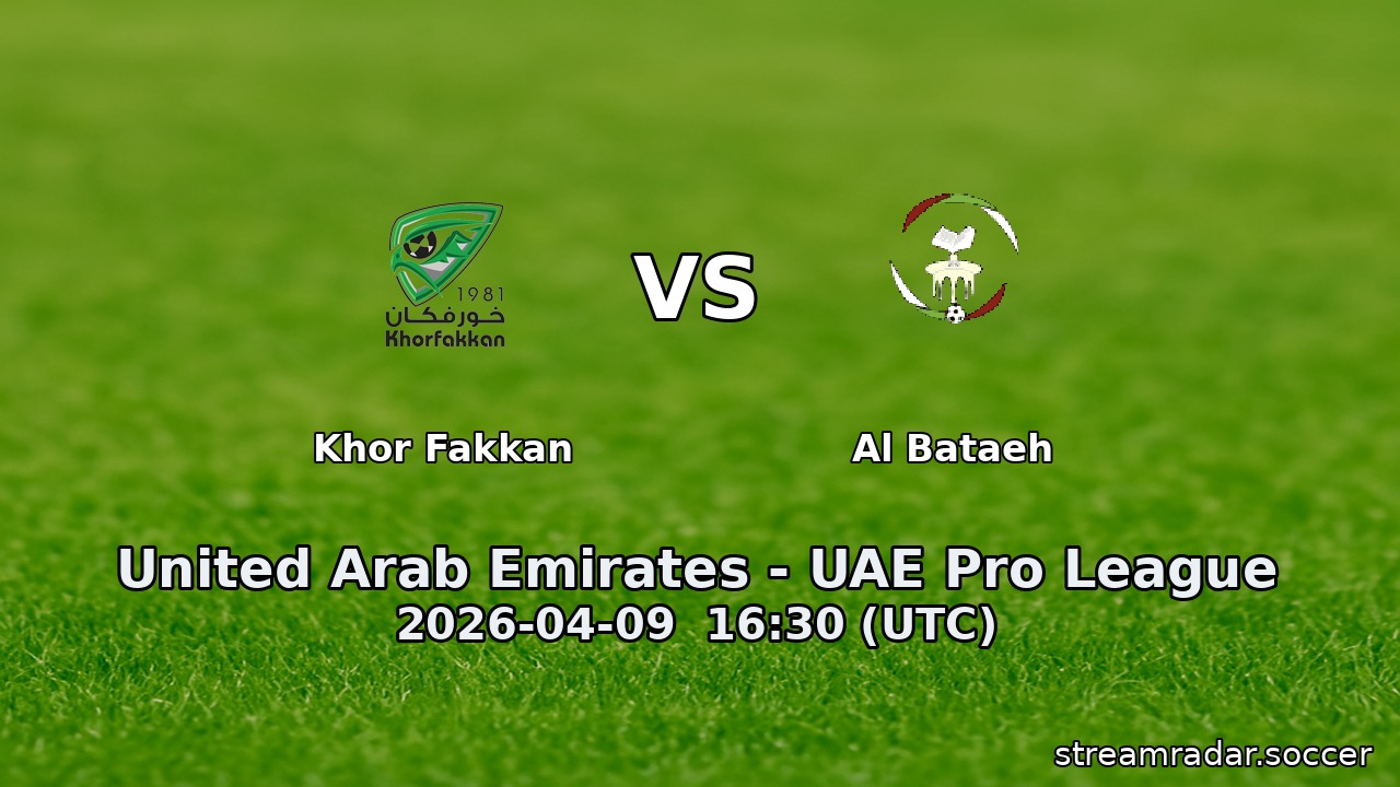 Khor Fakkan vs Al Bataeh