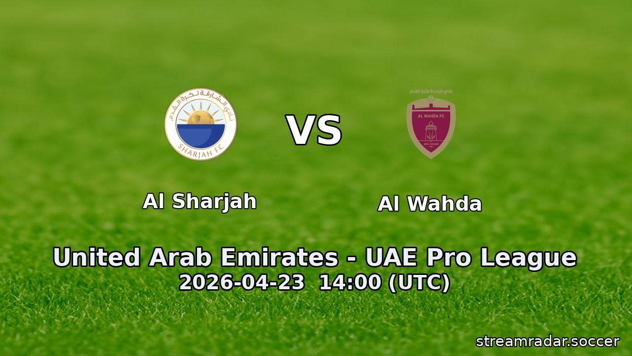 Al Sharjah vs Al Wahda