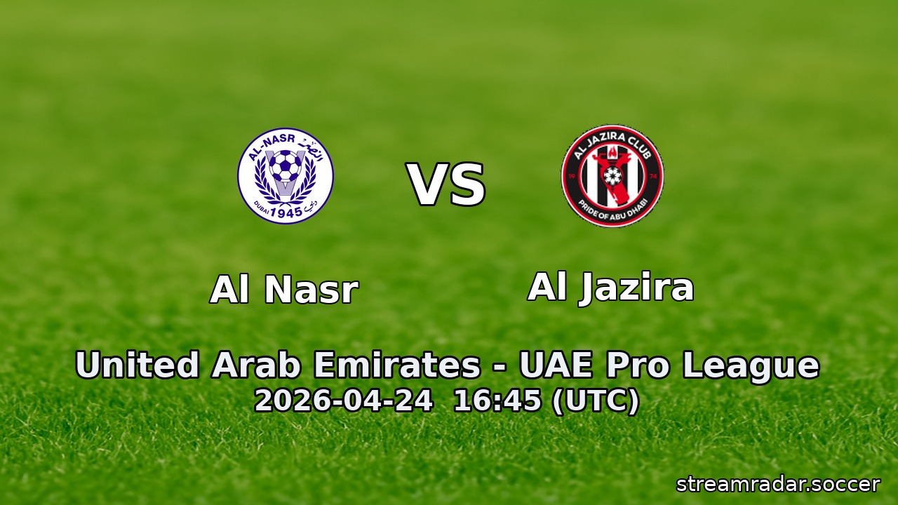 Al Nasr vs Al Jazira