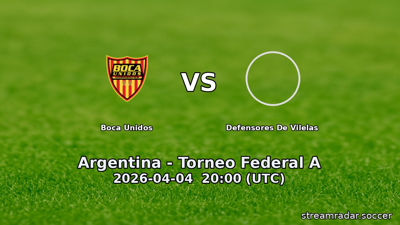 Boca Unidos vs Defensores De Vilelas