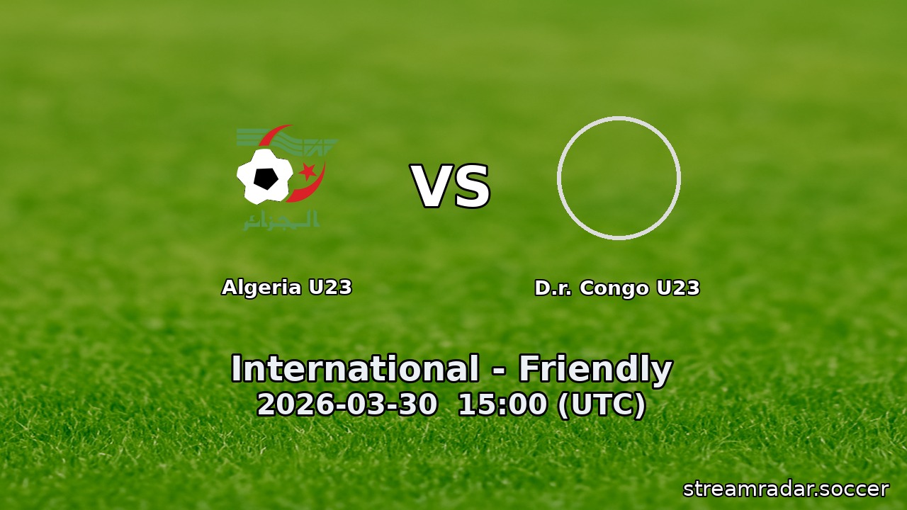 Algeria U23 vs D.r. Congo U23
