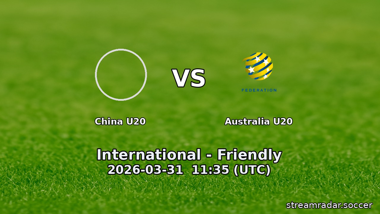 China U20 vs Australia U20