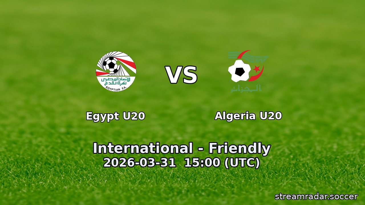 Egypt U20 vs Algeria U20