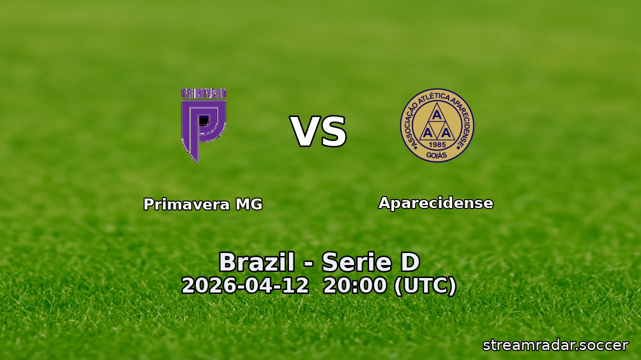 Primavera MG vs Aparecidense