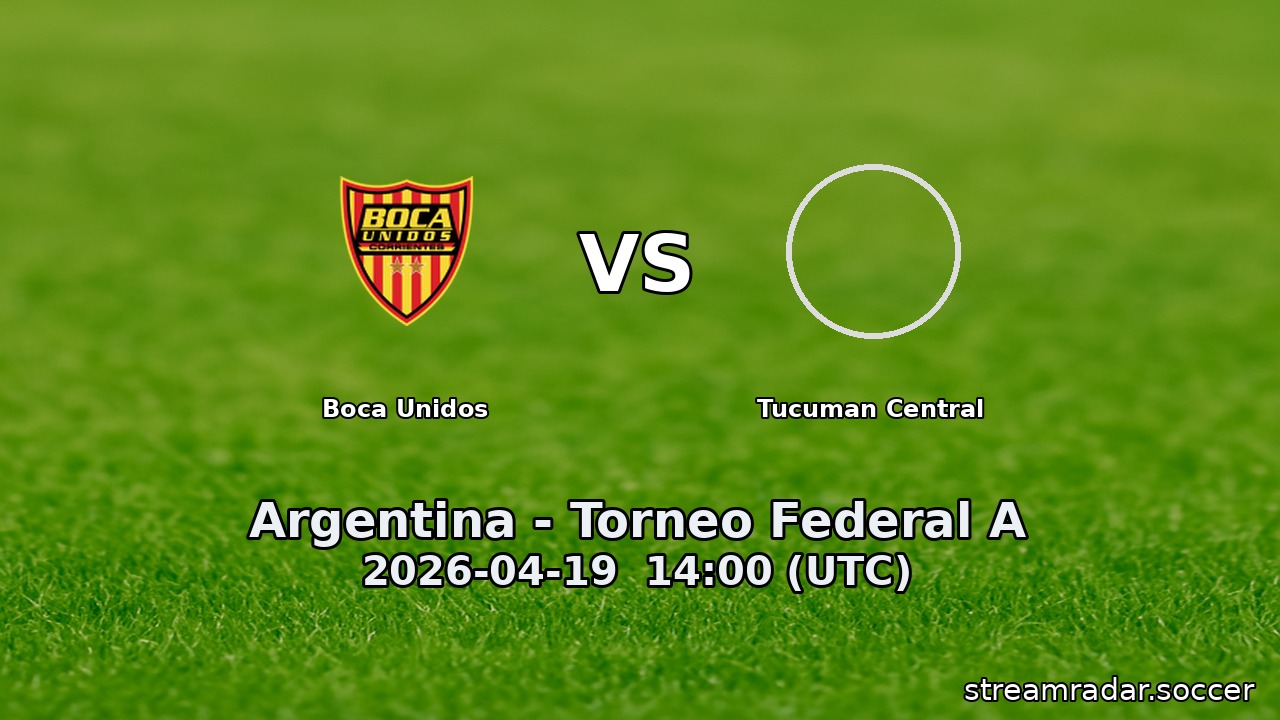 Boca Unidos vs Tucuman Central