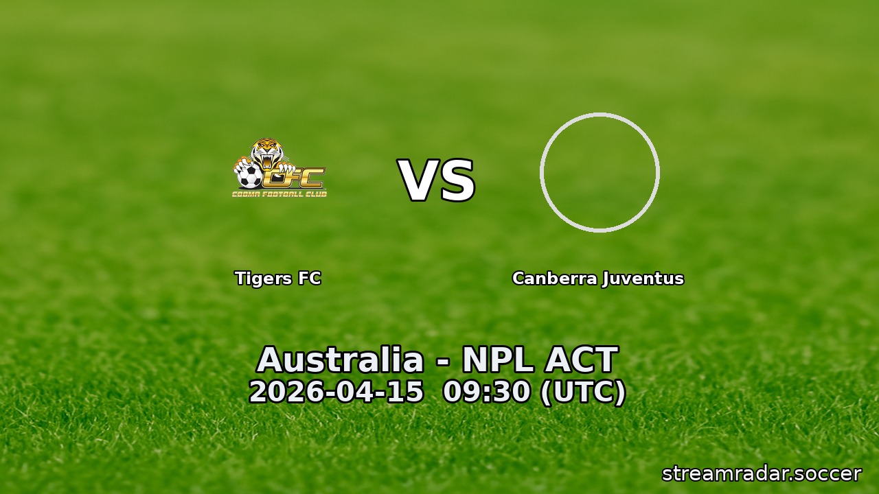 Tigers FC vs Canberra Juventus