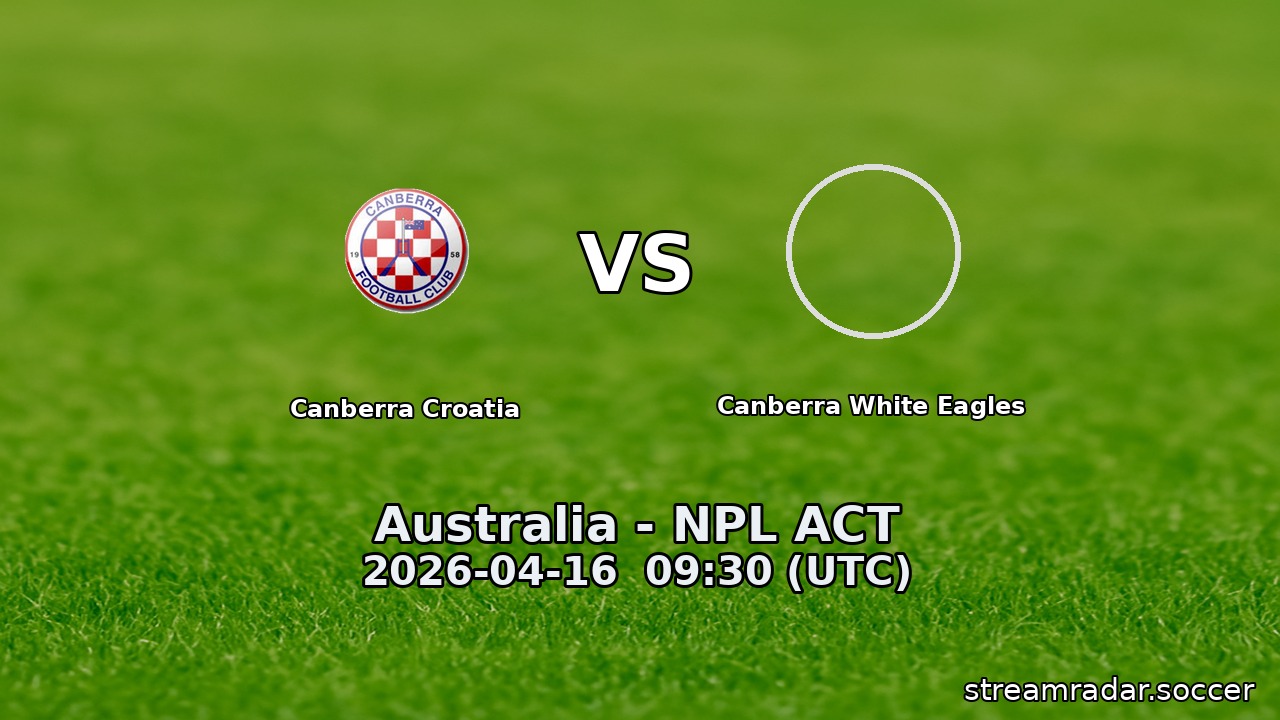 Canberra Croatia vs Canberra White Eagles