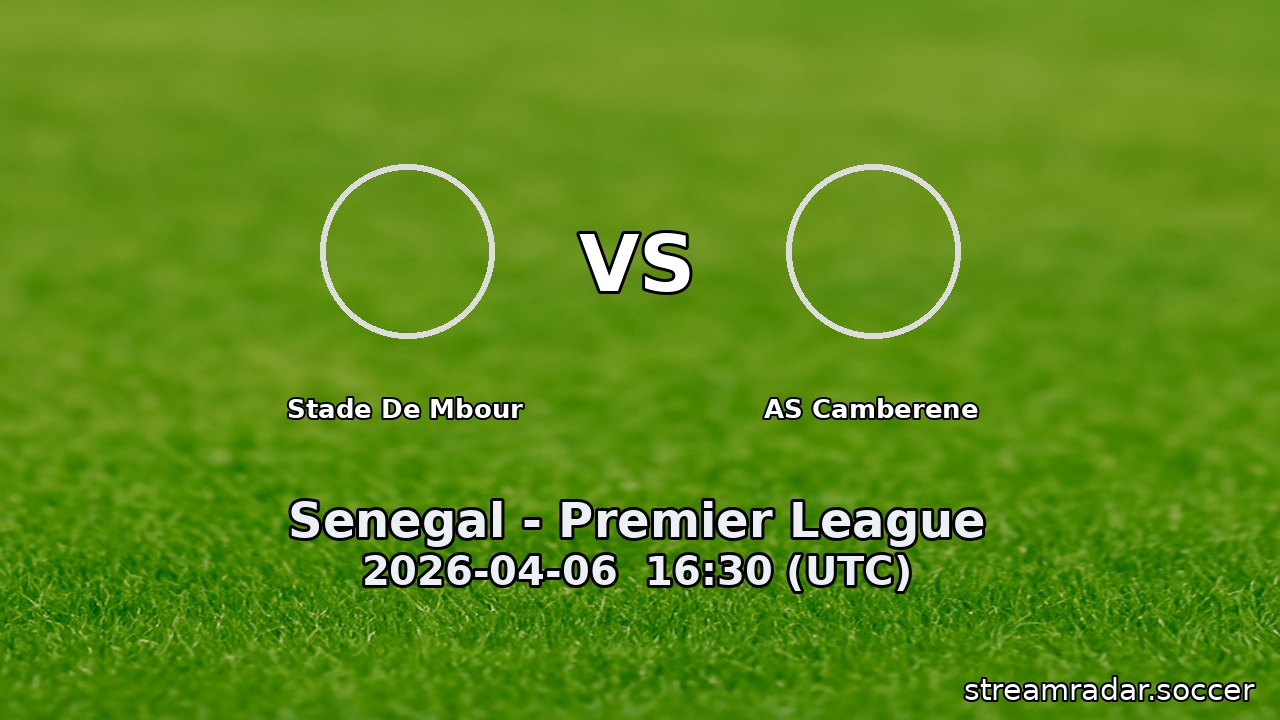 Stade De Mbour vs AS Camberene