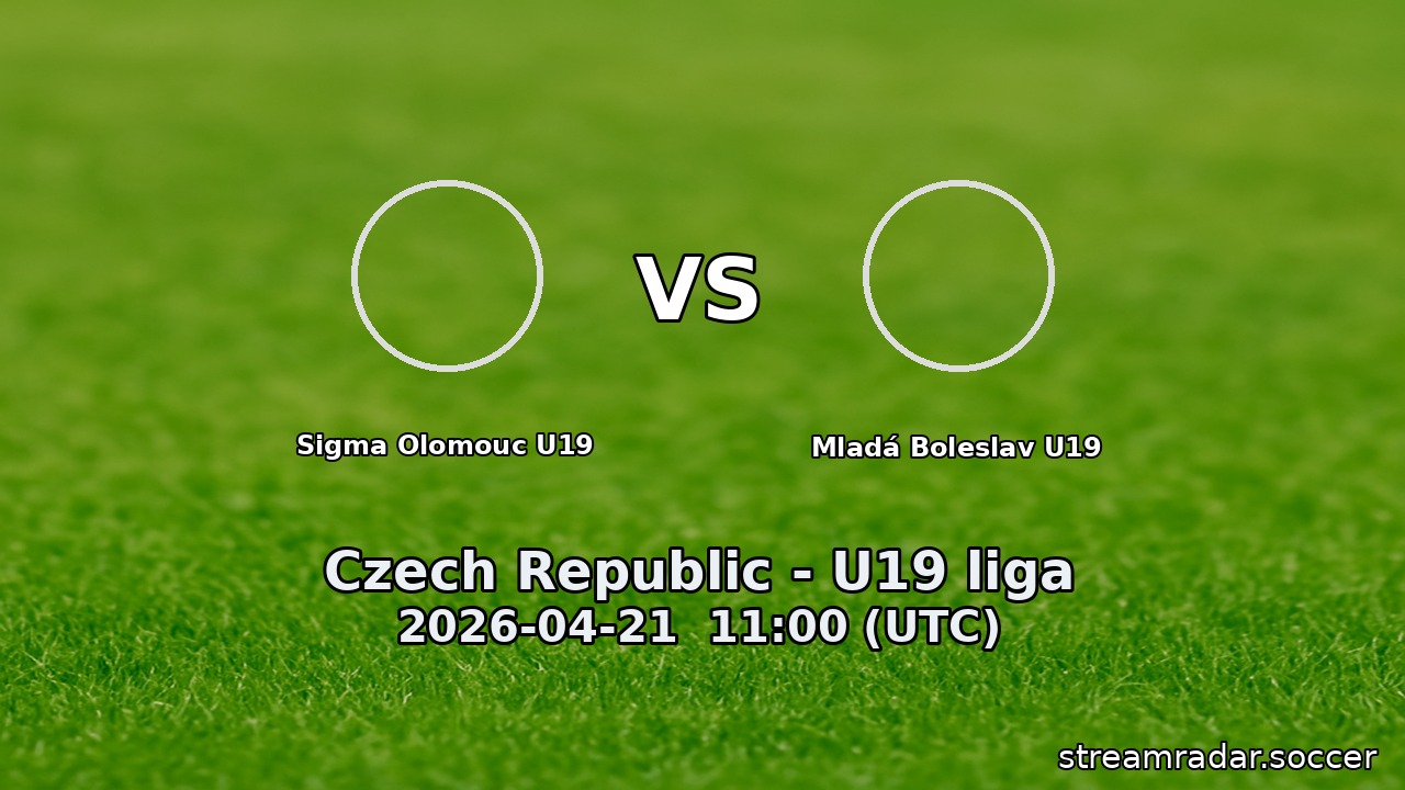 Sigma Olomouc U19 vs Mladá Boleslav U19