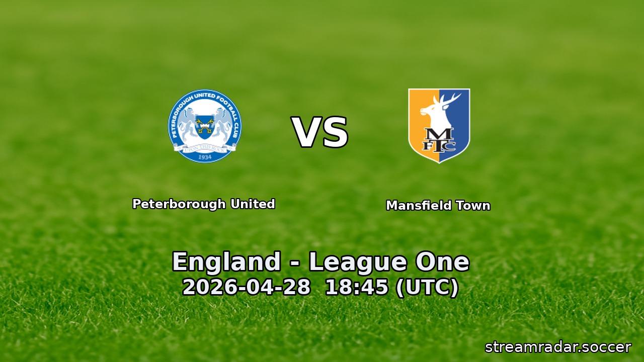 Peterborough United vs Mansfield Town