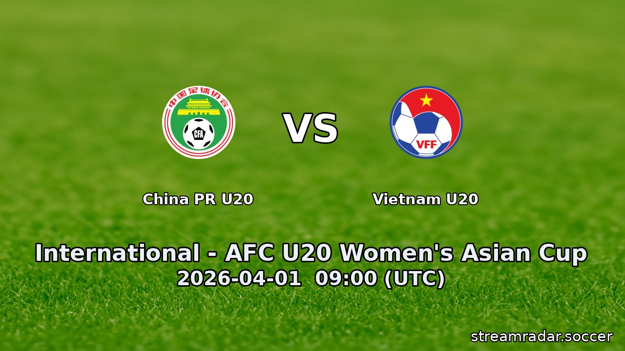 China PR U20 vs Vietnam U20