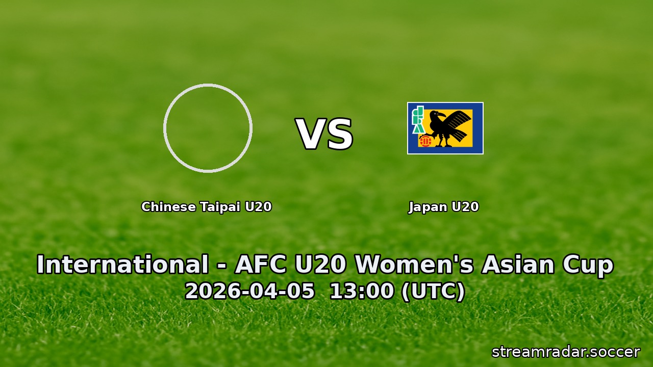 Chinese Taipai U20 vs Japan U20