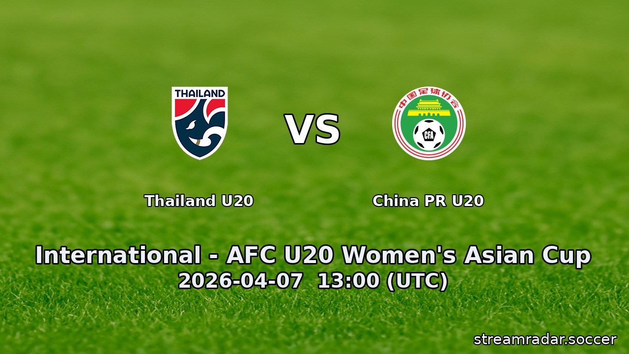 Thailand U20 vs China PR U20