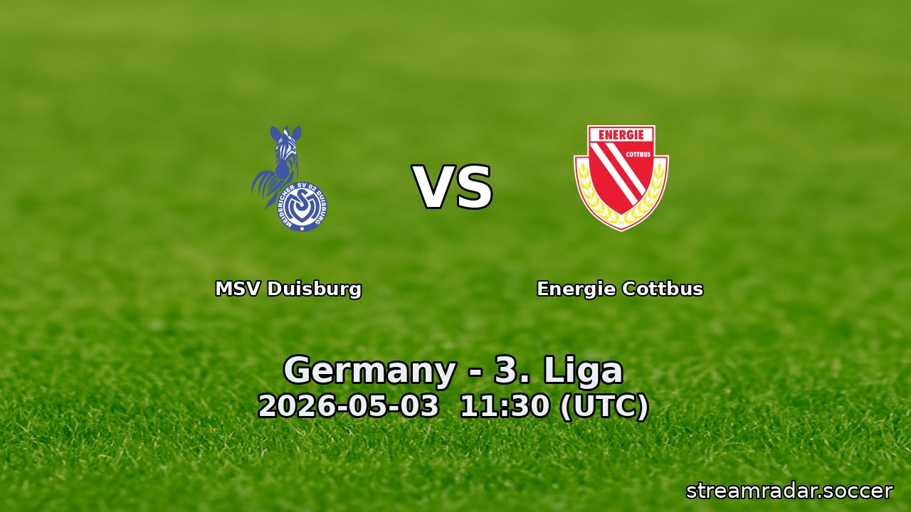 MSV Duisburg vs Energie Cottbus