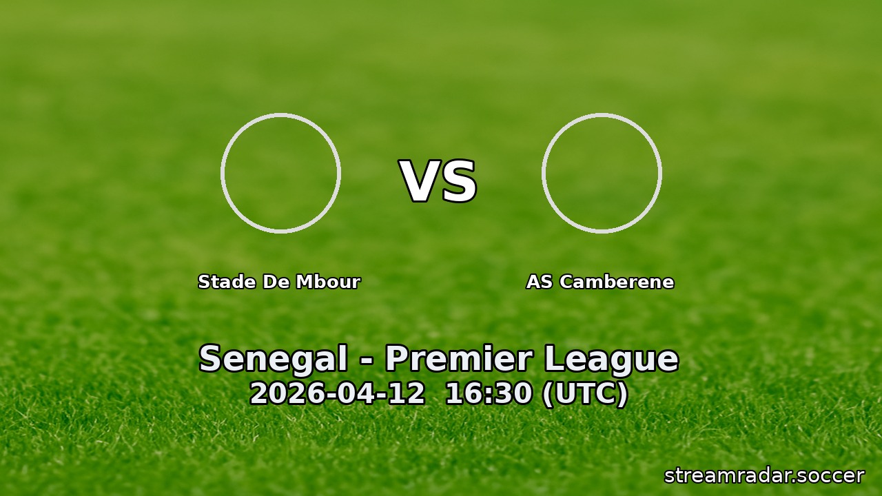 Stade De Mbour vs AS Camberene