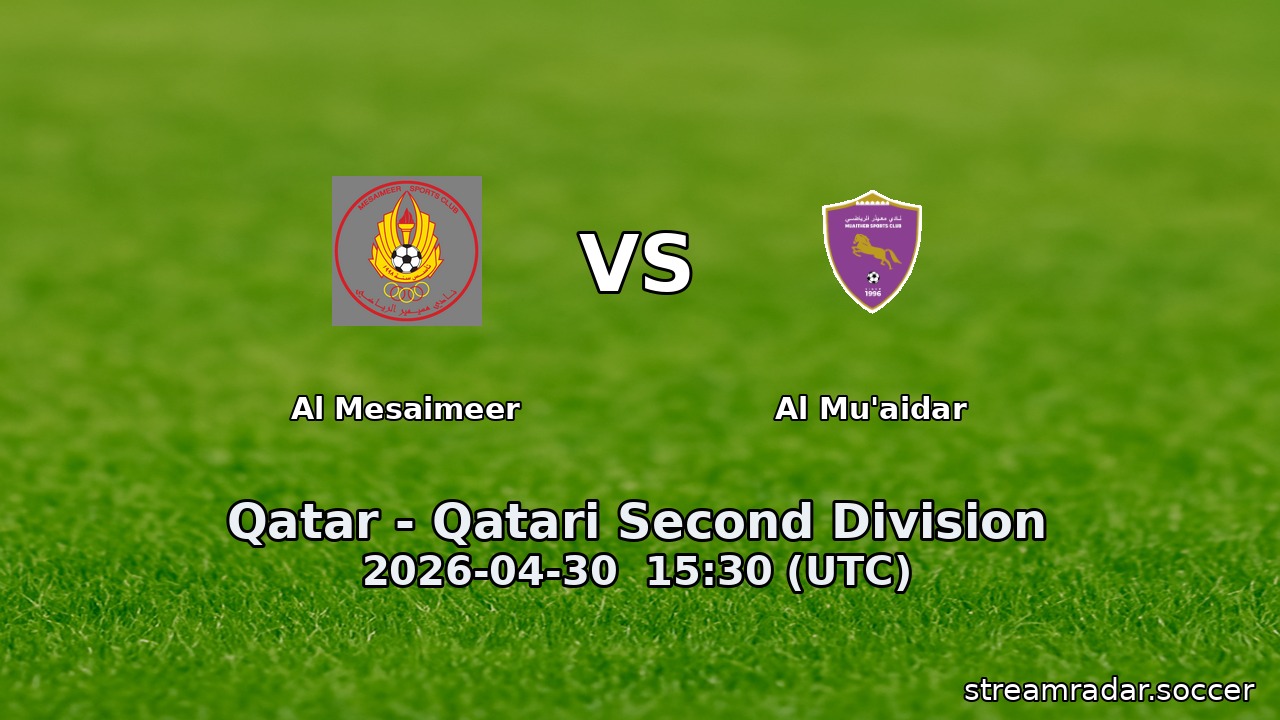 Al Mesaimeer vs Al Mu'aidar