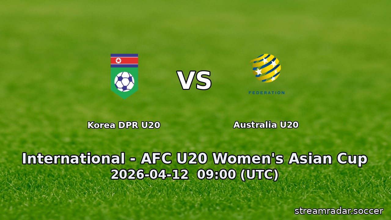 Korea DPR U20 vs Australia U20