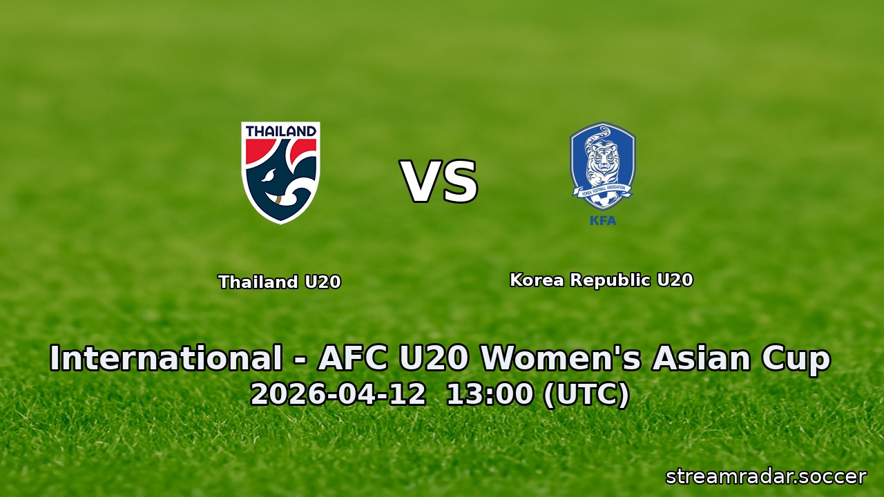 Thailand U20 vs Korea Republic U20