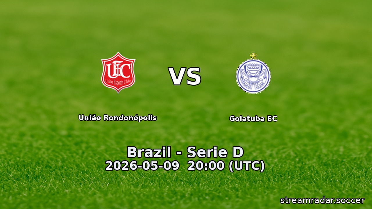 União Rondonópolis vs Goiatuba EC