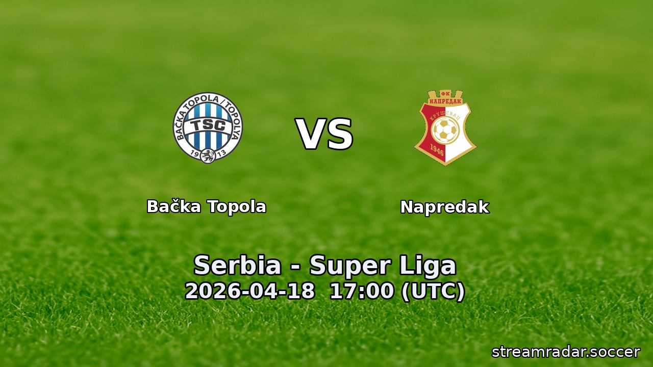 Bačka Topola vs Napredak