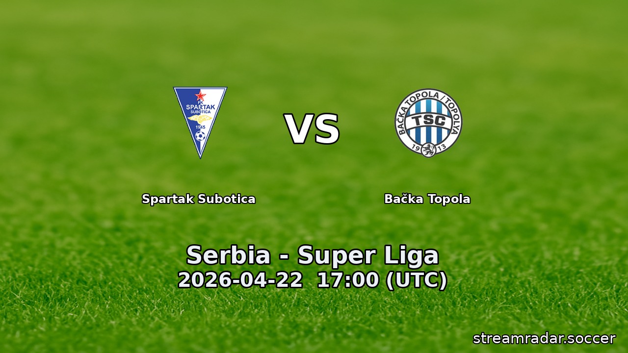 Spartak Subotica vs Bačka Topola