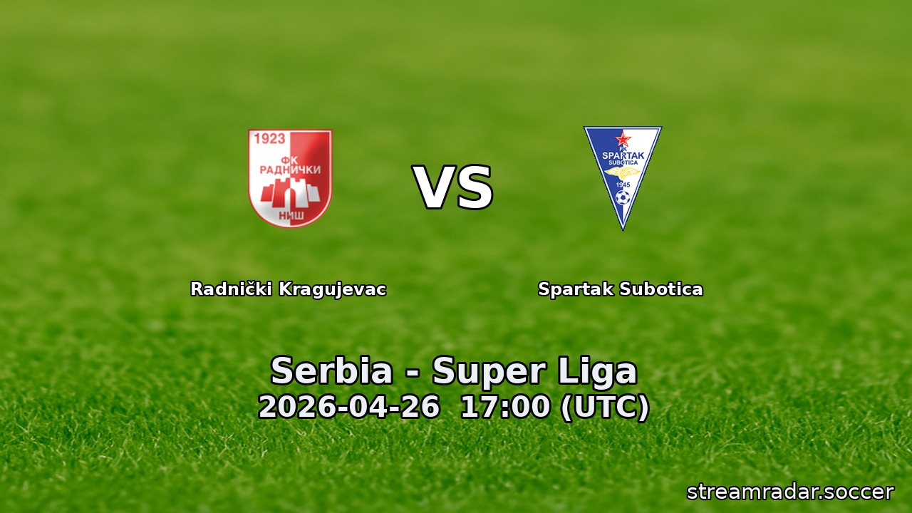 Radnički Kragujevac vs Spartak Subotica