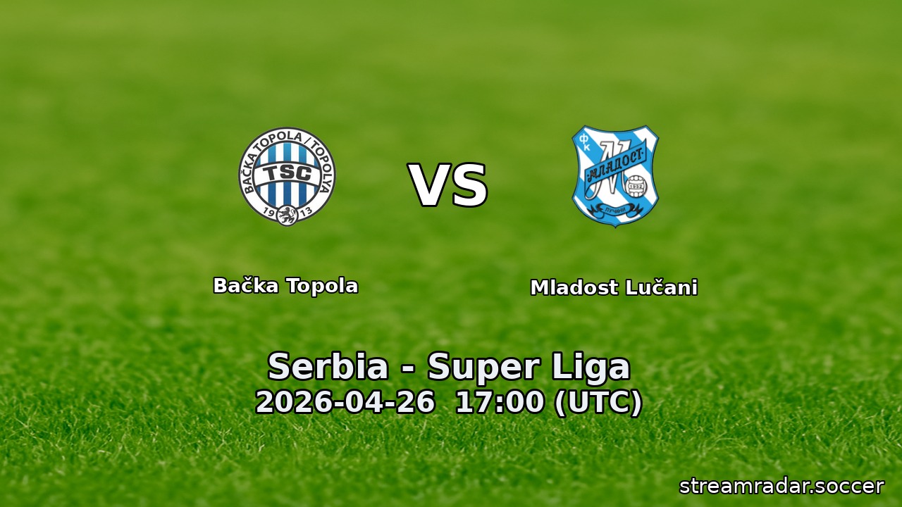 Bačka Topola vs Mladost Lučani