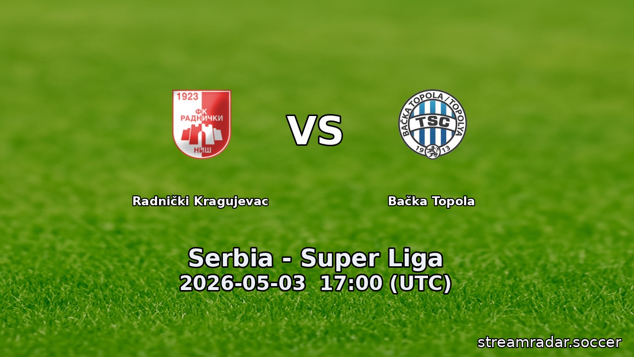 Radnički Kragujevac vs Bačka Topola