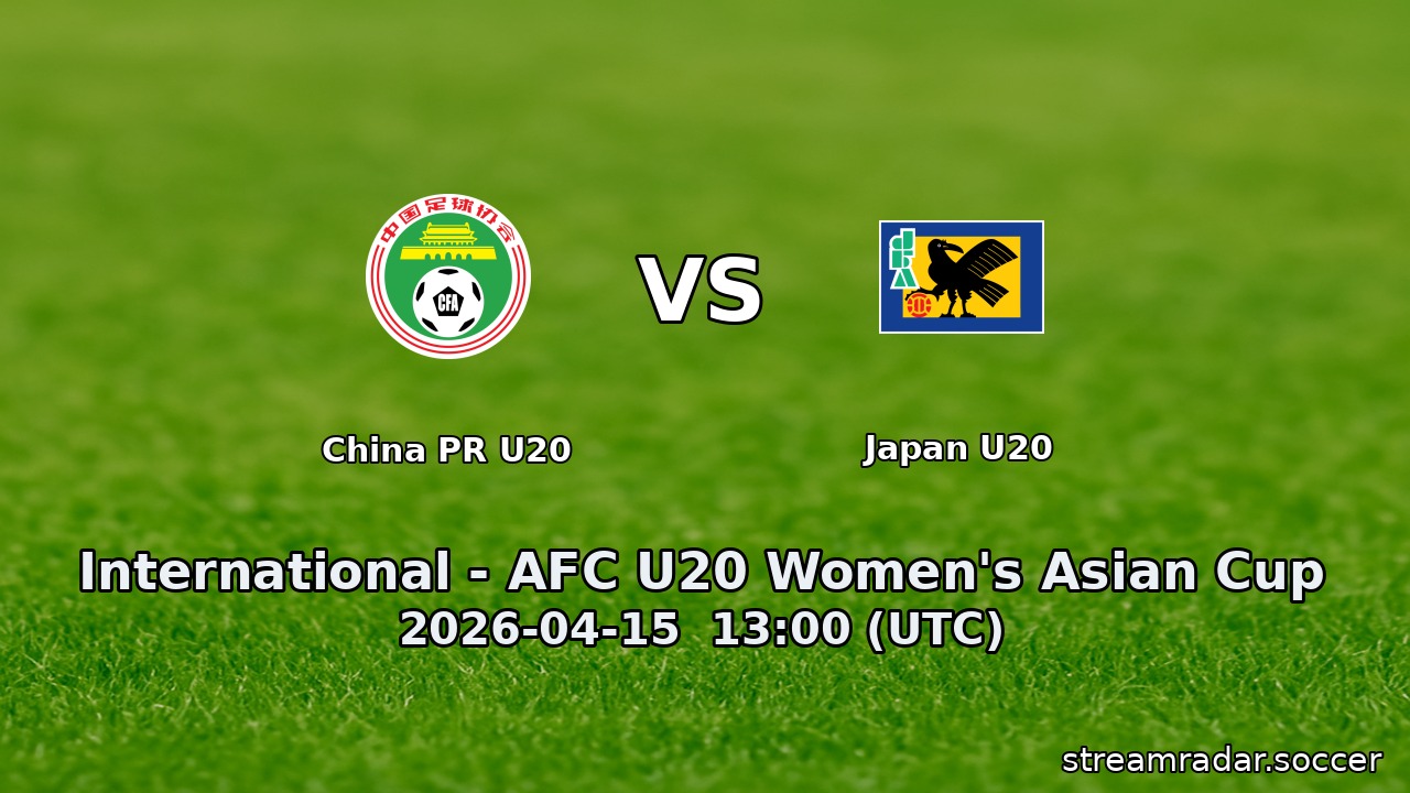 China PR U20 vs Japan U20
