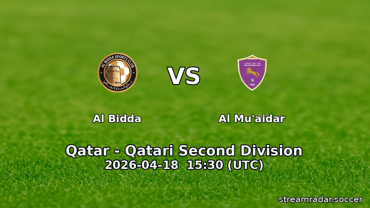Al Bidda vs Al Mu'aidar