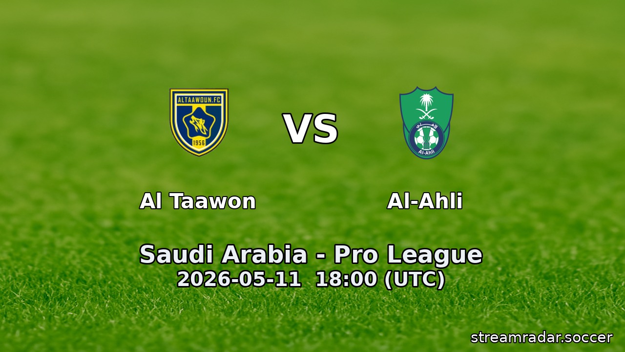 Al Taawon vs Al-Ahli