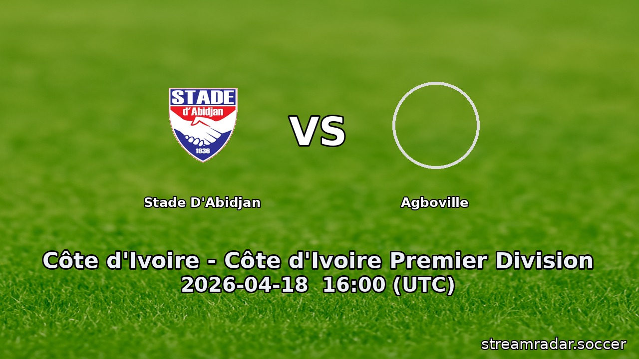 Stade D'Abidjan vs Agboville