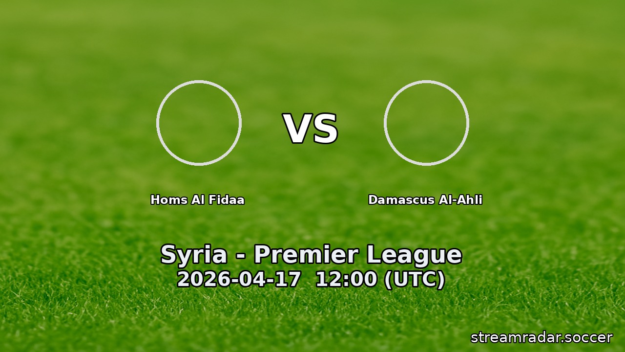 Homs Al Fidaa vs Damascus Al-Ahli