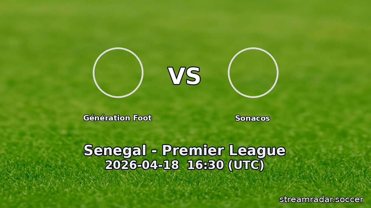 Génération Foot vs Sonacos