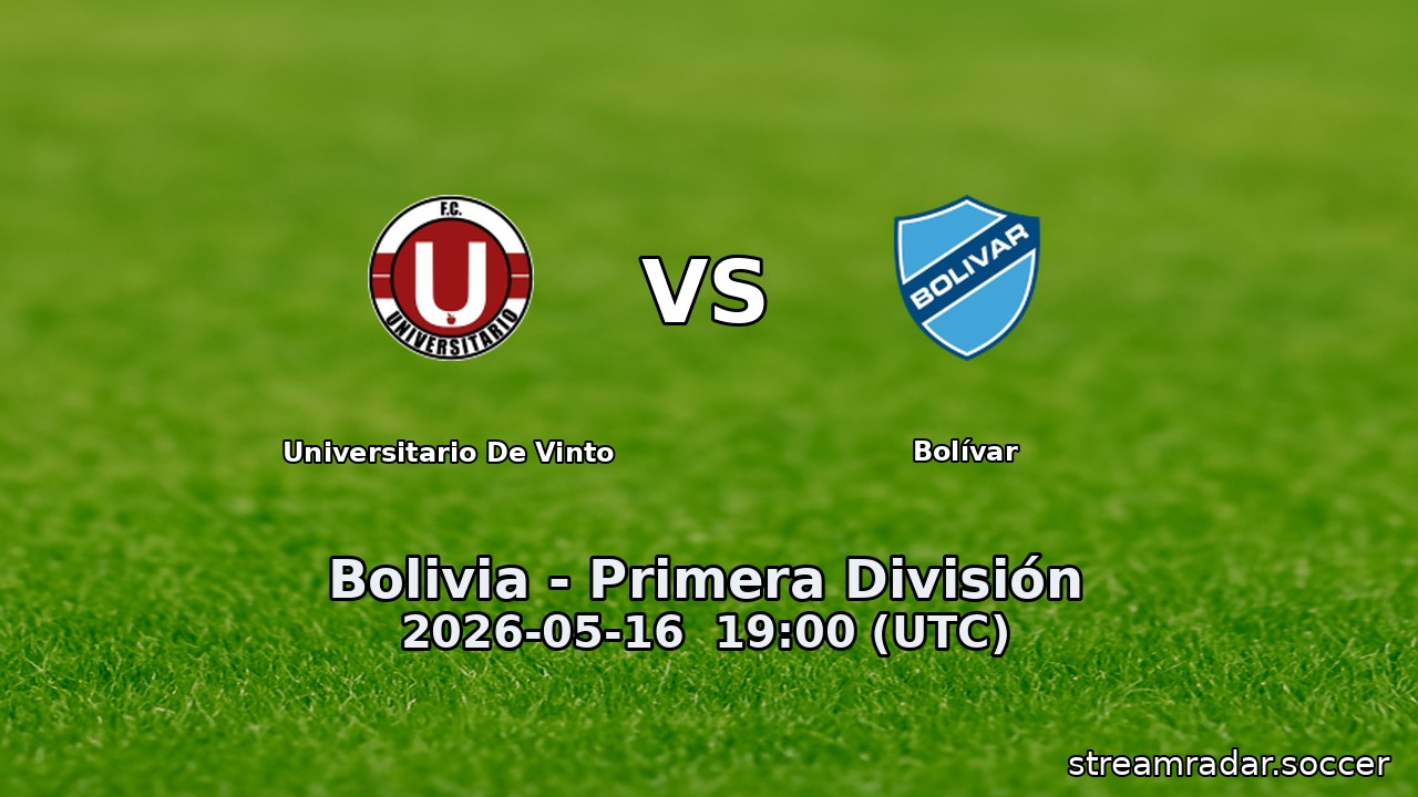 Universitario De Vinto vs Bolívar