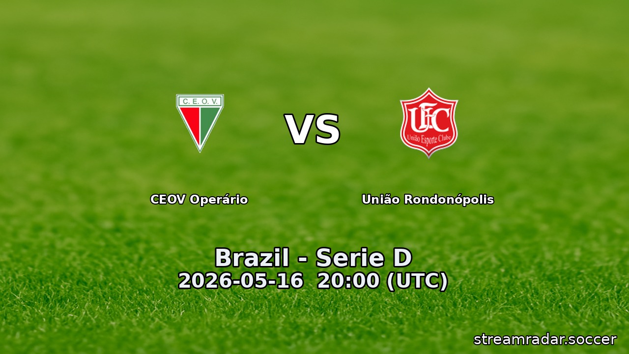 CEOV Operário vs União Rondonópolis