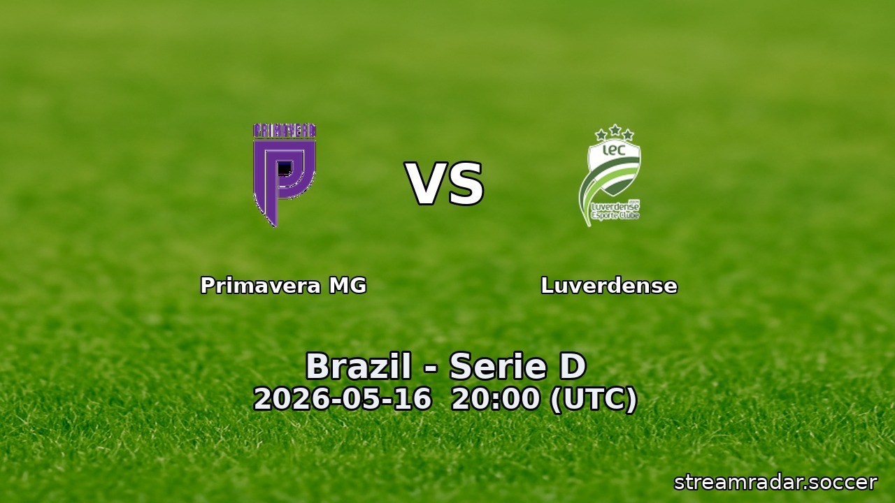 Primavera MG vs Luverdense