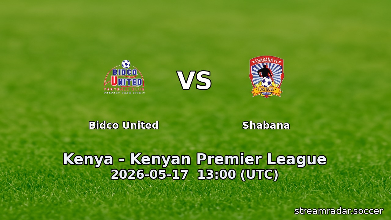 Bidco United vs Shabana