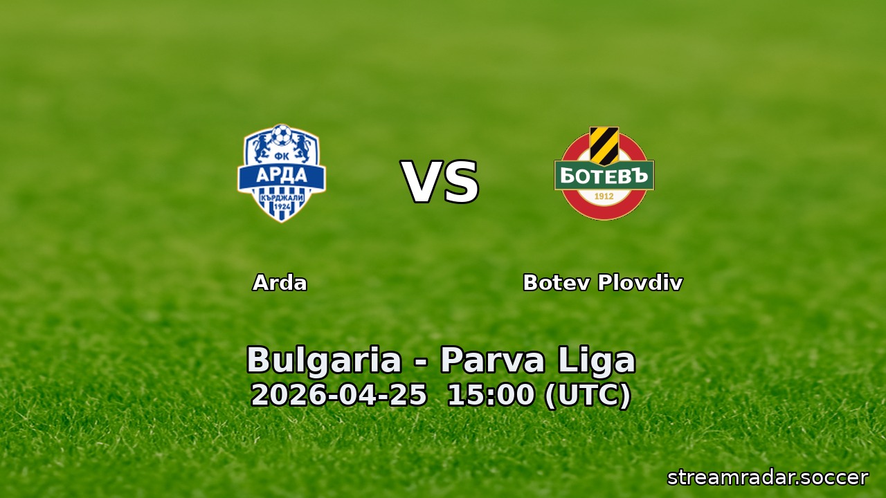 Arda vs Botev Plovdiv