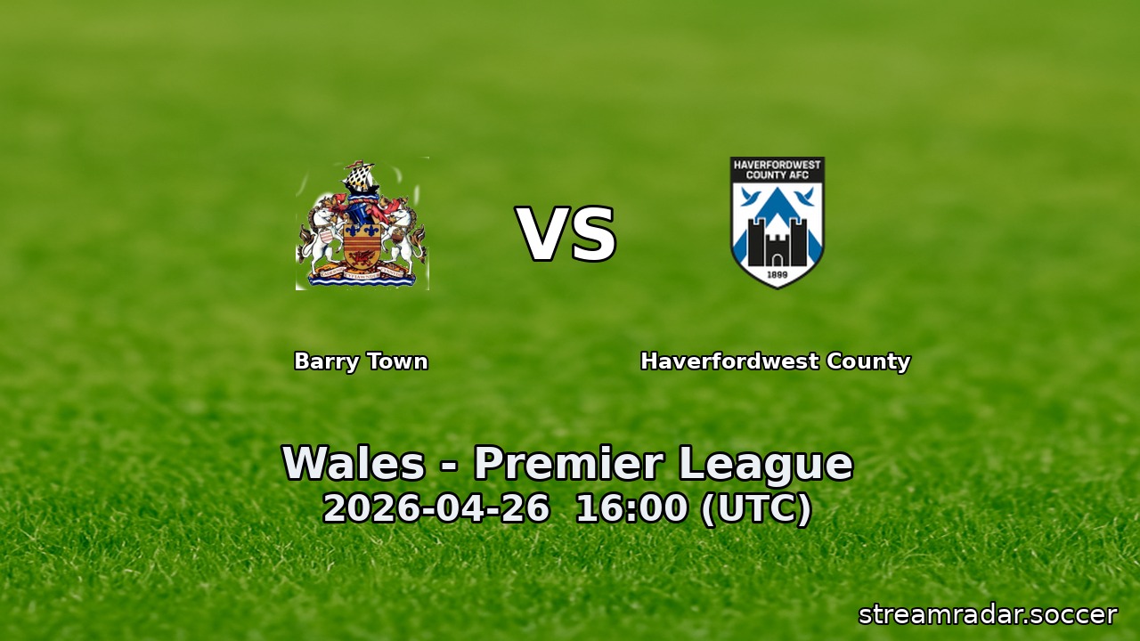Barry Town vs Haverfordwest County