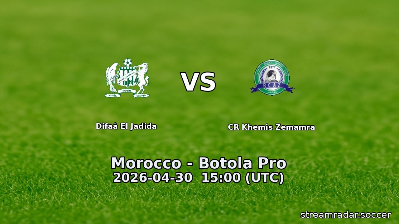 Difaâ El Jadida vs CR Khemis Zemamra