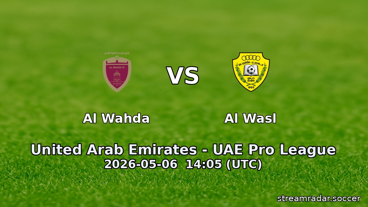 Al Wahda vs Al Wasl