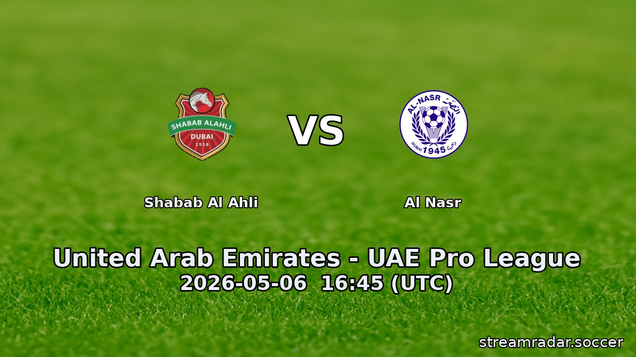 Shabab Al Ahli vs Al Nasr