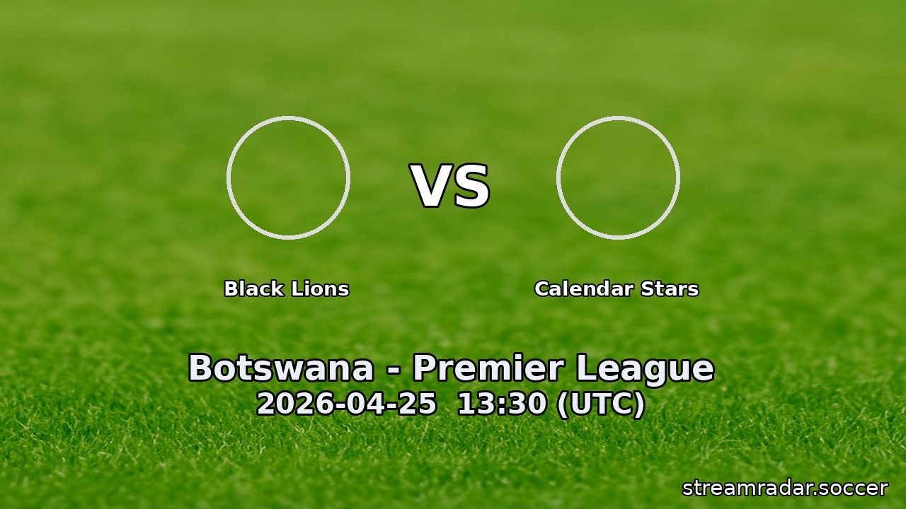 Black Lions vs Calendar Stars