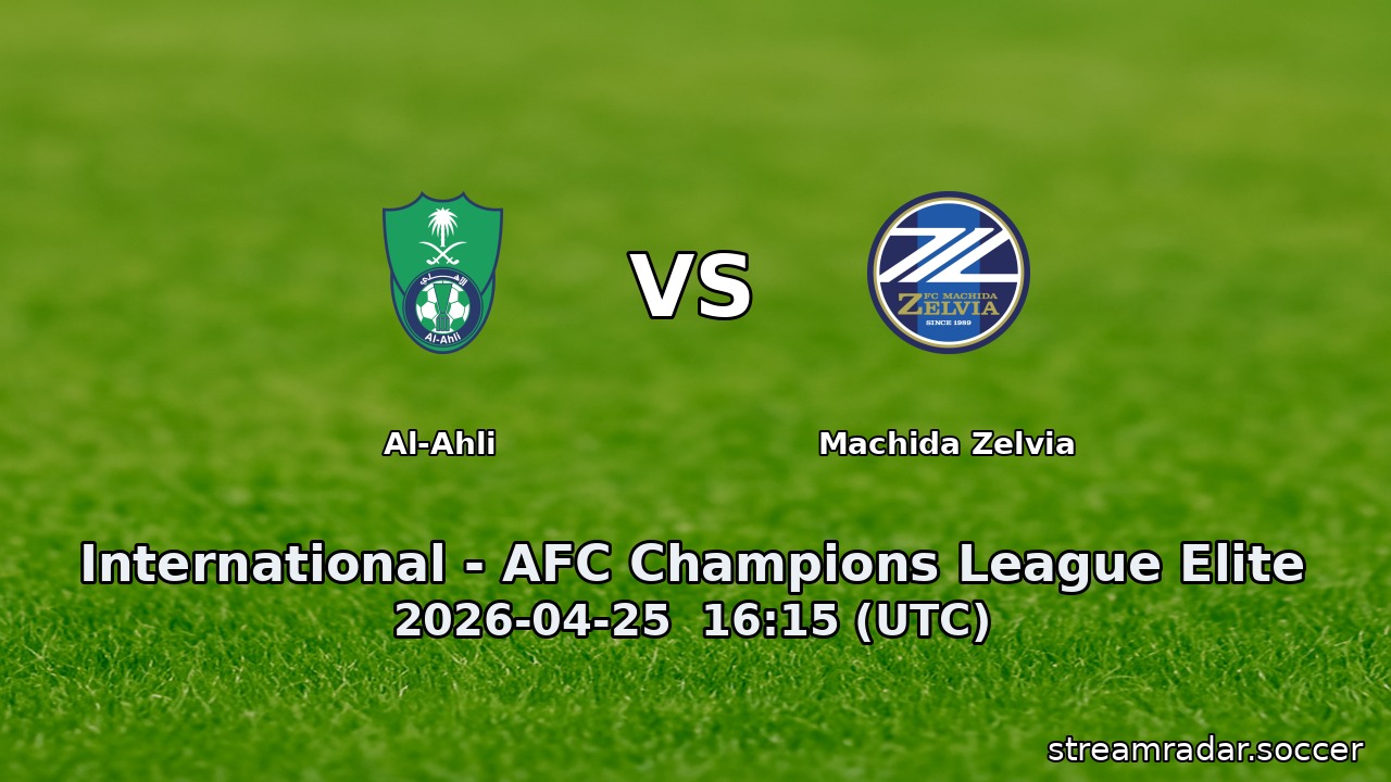Al-Ahli vs Machida Zelvia