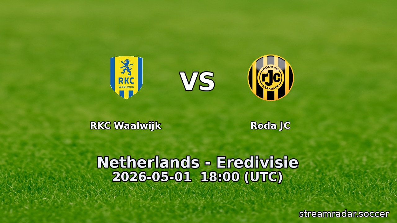 RKC Waalwijk vs Roda JC