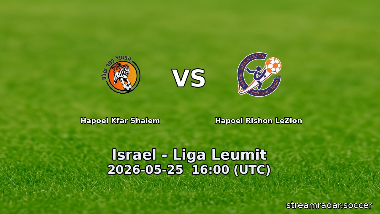 Hapoel Rishon LeZion vs Hapoel Kfar Shalem