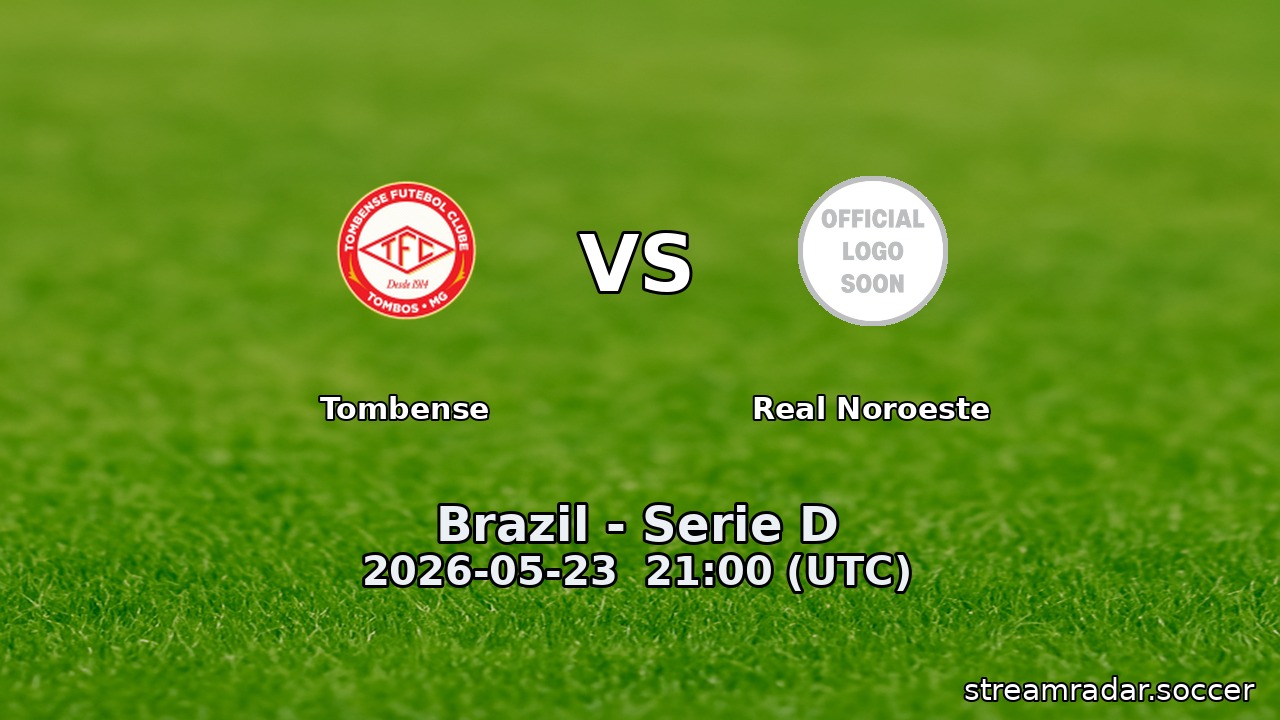 Tombense vs Real Noroeste